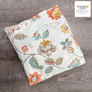 Vintage Twin Fitted Sheet, orange and‎ blue floral Pequot